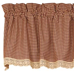 Valance - Burgundy, Granny's Check