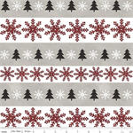 Riley Blake Flannel - Hello Winter Flannel - Wnter Stripes, Taupe