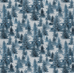 Clothworks - Snow Mountain - Trees, Denim