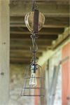 Pendant Lamp - Basket Shade Pulley