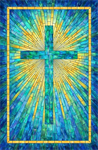 Northcott - Risen - 28^ x 43^ Blue Cross Panel, Blue