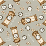Blank Quilting - Nursery Rhyme Time - Hickory Dickory Dock, Light Gray