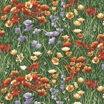 Blank Quilting - Lighthouse Wonder - Field Of Flowers, Orange/Purple
