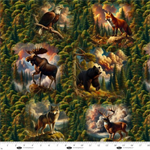 Blank Quilting - Wilderness Song Minky - Wildlife in the Forest, Green