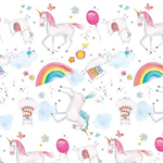 A.E.Nathan - Comfy Flannel Prints - Unicorns & Llamas, White