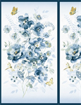Wilmington Prints - Blue Breeze - 24^ Floral Panel, Multi