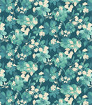 Marcus Fabrics - Sun Moments - Large Floral, Dark Teal