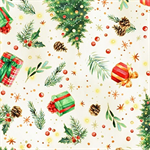 Hoffman Califorina - Holiday Sweets - Christmas Motifs, Cream/Gold