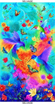 Timeless Treasures - Whirlwind - (Fleur) - 24^ Hummingbird Panel, Aqua