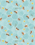 Wilmington Prints - Sunflower Sweets - Bee Toss, Teal