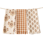 Tea Towels - Block Print Silhouette and Check