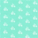 Robert Kaufman - Cozy Cotton Flannel - White Tricycles, Seafoam