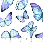 Northcott - Rhapsody in Blue - Butterflies, White