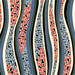 Benartex - Butterfly Fandango - Fandango Stripe, Red/Blue