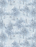 Wilmington Prints - Woodland Frost - Winter Forest, Blue