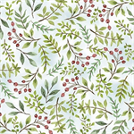 Quilting Treasures - Drawn to Birds - Berry Sprigs, Pale Blue