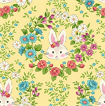 Freckle + Lollie - Little Darlings - Bunny Wreath, Yellow