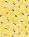 Wilmington Prints - Sunflower Sweets - Bee Toss, Yellow