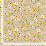 Timeless Treasures - You Are My Sunshine - Tossed Daisies, Tan