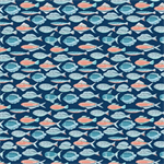 Benartex Traditions - Under The Sea - Fish Swim, Navy