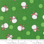 Moda - Snow Time - Tossed Snowman, Evergreen
