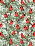 Wilmington Prints - Country Cardinals - Packed Cardinals, Light Gray