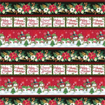 Blank Quilting - Feeling Frosty - Christmas Border Stripe, Red