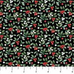 Northcott - Home For Christmas - Mistletoe, Black