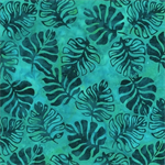 Anthology - Peacock Batiks - Leaf, Teal