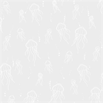 P & B Textiles - Ramblings By The Sea - Jelly Fish Jive, White on White