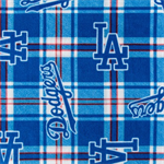 Fabric Traditions - MLB Fleece - Los Angeles Dodgers - Plaid, Blue
