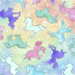 Quilting Treasures - Unicorn Mystique - Unicorn Silhouettes, Pastel