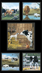 Elizabeth Studio - Farm Life - 24^ Cows Panel, Black