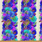 Hoffman California - Bloom! - Flower Stripes, Wild Berry/Blue