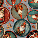Quilting Treasures - Santa's Workshop - Elves, Gray