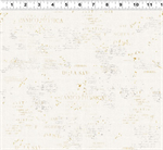 Clothworks - Hummingbird Days - Words, Light Cream