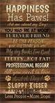 Timeless Treasures - Dogs - 24^ Happiness Has Paws Panel, Brown
