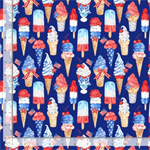 Timeless Treasures - Stars & Stripes - USA Ice Cream Treats, Navy