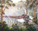 David Textiles - 36^ Exclusive Panels - Misty Morning Train, Multi