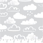 Figo Fabrics - Lucky Day Flannel - Clouds, Gray