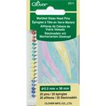 Clover - Marbled Glass Head Pins - 20 pins per package