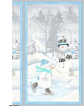 Wilmington Prints - Snow Valley - 24^ Panel Snowman Scene, Multi