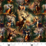 Blank Quilting - Wilderness Song Minky - White Tail Bucks, Brown