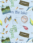 Wilmington Prints - Gone Fishing - Large Toss, Light Blue