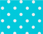 Dunroven House - 16^ Wide Hemmed Toweling - Polka Dot, Turquoise