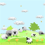 Susybee - Lewe the Ewe - Border, Light Blue