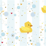 Quilting Treasures - Darling Duckies - Rubber Duckies Stripe, Blue