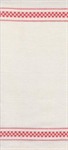 Moda - Rosie Toweling - 16^ Hemmed Edge - Waffle Check, Cream/Red