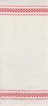 Moda - Rosie Toweling - 16^ Hemmed Edge - Waffle Check, Cream/Red