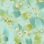 Robert Kaufman - Imperial Collection Honoka - Cherry Blossoms, Aqua